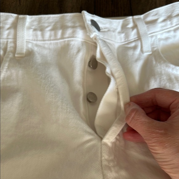 J Brand High Rise White Button Billey Jean Shorts with Frayed Hem - Picture 7 of 7